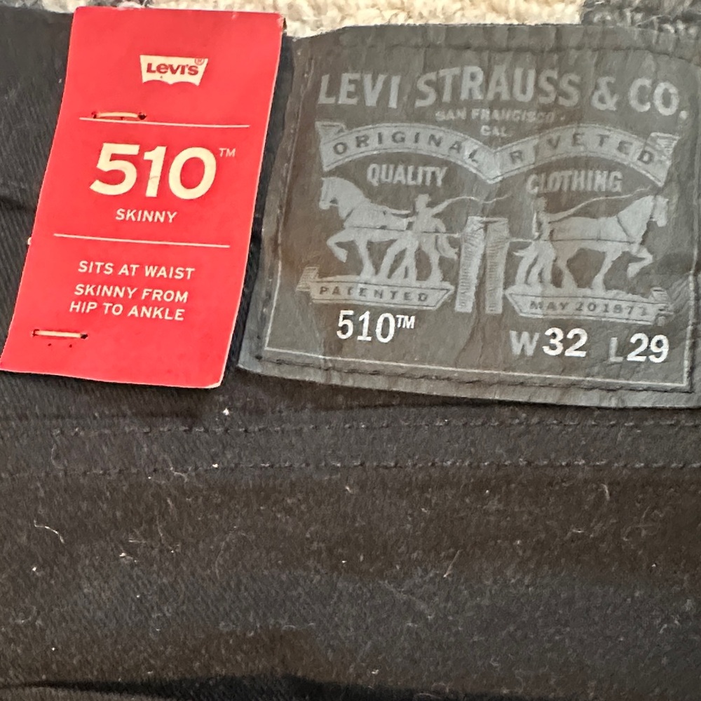 Levi's Men's Skinny Black Jeans - Picture 2 of 8